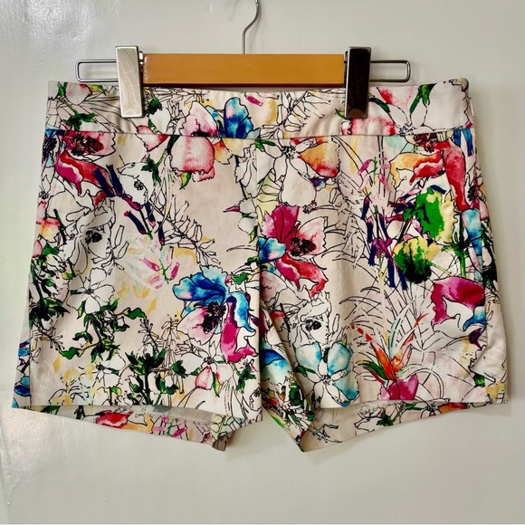 Express| Multicolour Floral Dress Shorts Sz 2 - Picture 1 of 5